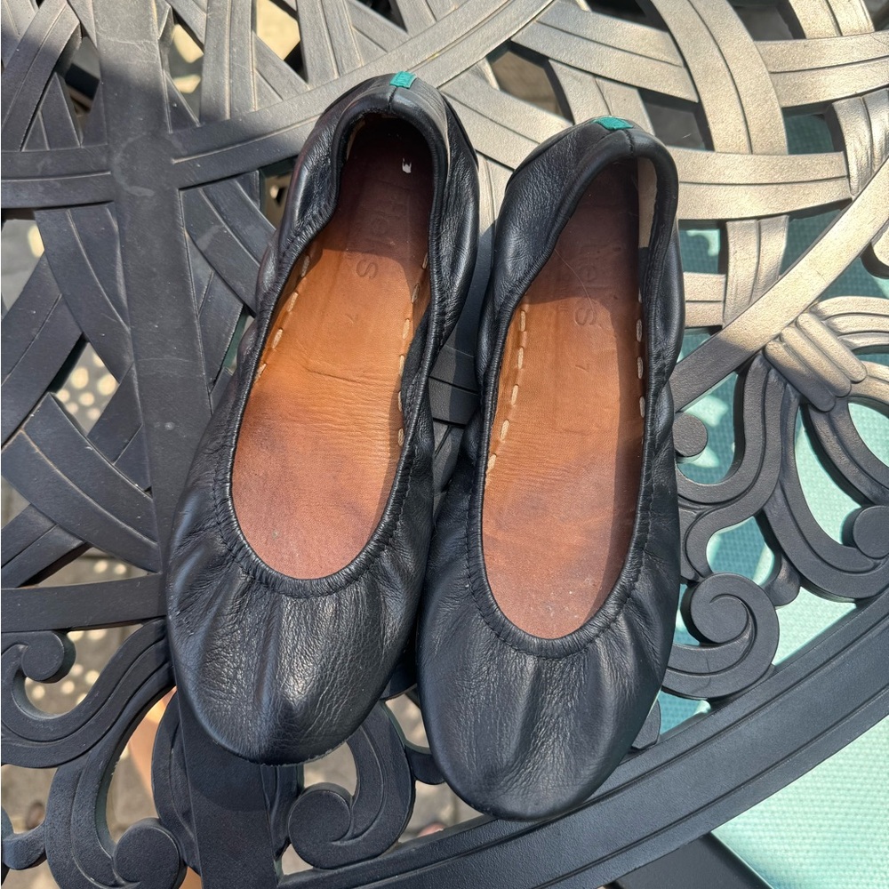 Tieks Black Leather Ballet Flats
